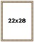 22x28 Refined Silver Picture Frame - UV Acrylic, Foam Board Backing, Hanging Hardware